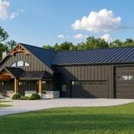 CHD-21194 Barndominium House Plan – Front Elevation