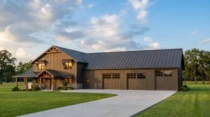 CHD-21203 Barndominium House Plan – Front Elevation
