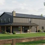 CHD-21205 Barndominium House Plan – Front Elevation