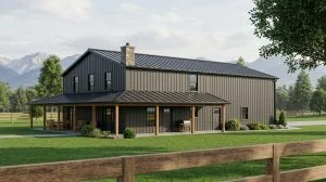 CHD-21205 Barndominium House Plan – Front Elevation
