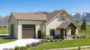 CHD-21213 Barndominium House Plan – Front Elevation