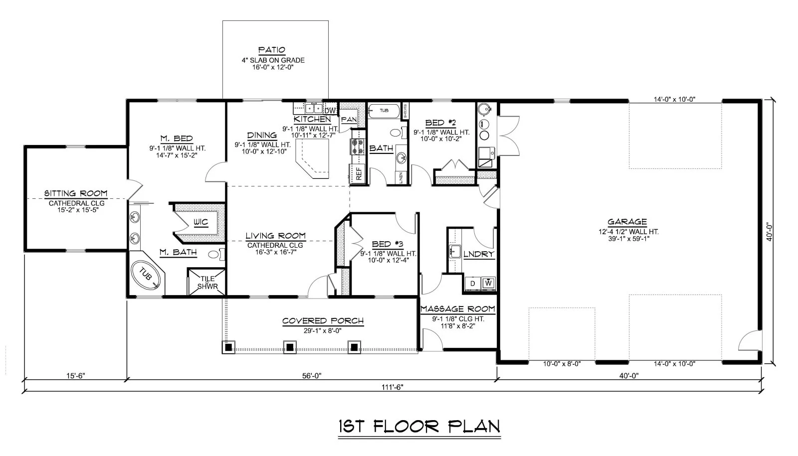 CHD-21215 Barndominium House Plan – Main Floor Plan