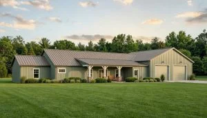 CHD-21215 Barndominium House Plan – Front Elevation