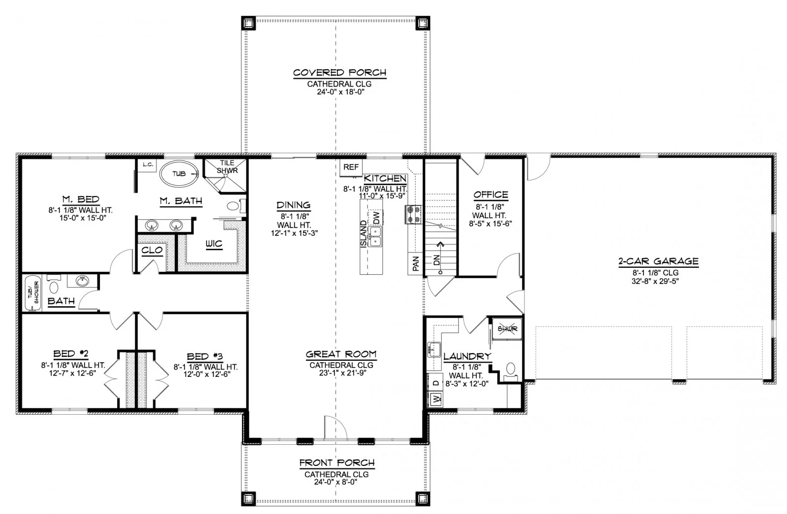 CHD-2129 Country House Plan – Main Floor Plan