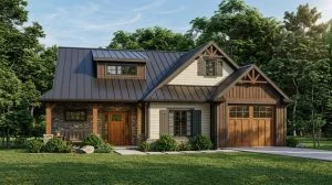 CHD-2132 Beach House Plan – Front Elevation
