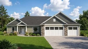 CHD-2135 Cottage House Plan – Front Elevation