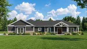 CHD-2138 Country House Plan – Front Elevation