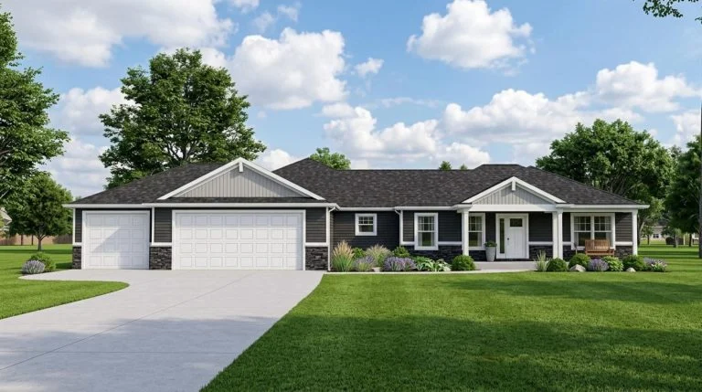 CHD-2139 Country House Plan – Front Elevation