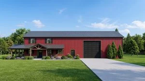 CHD-2176 Barndominium House Plan – Front Elevation