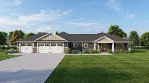 CHD-2186 Craftsmen House Plan – Front Elevation