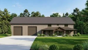 CHD-2189 Barndominium House Plan – Front Elevation