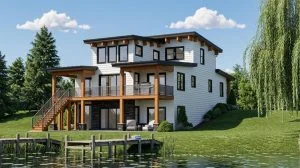 CHD-2192 Beach House Plan – Front Elevation