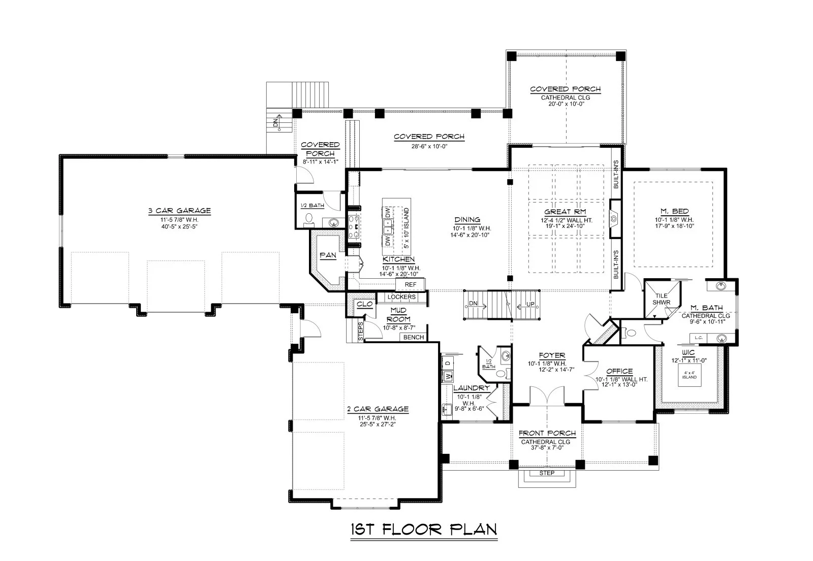 CHD-2195 Country House Plan – First Floor Plan