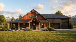 CHD-2197 Barndominium House Plan – Front Elevation