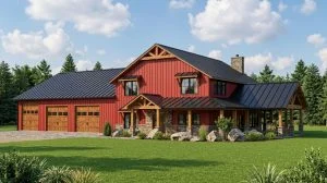 CHD-2202 Barndominium House Plan – Front Elevation