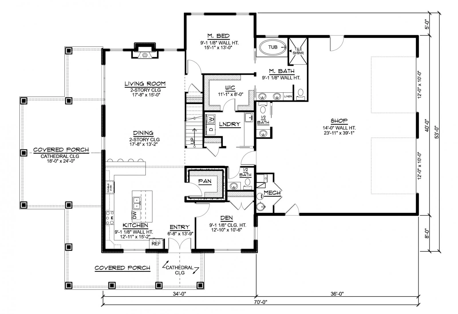 CHD-2208 Barndominium House Plan – First Floor Plan