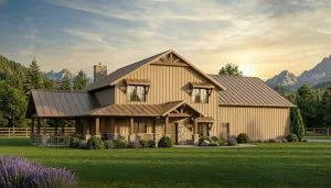 CHD-2208 Barndominium House Plan – Front Elevation