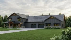 CHD-22110 Barndominium House Plan – Front Elevation
