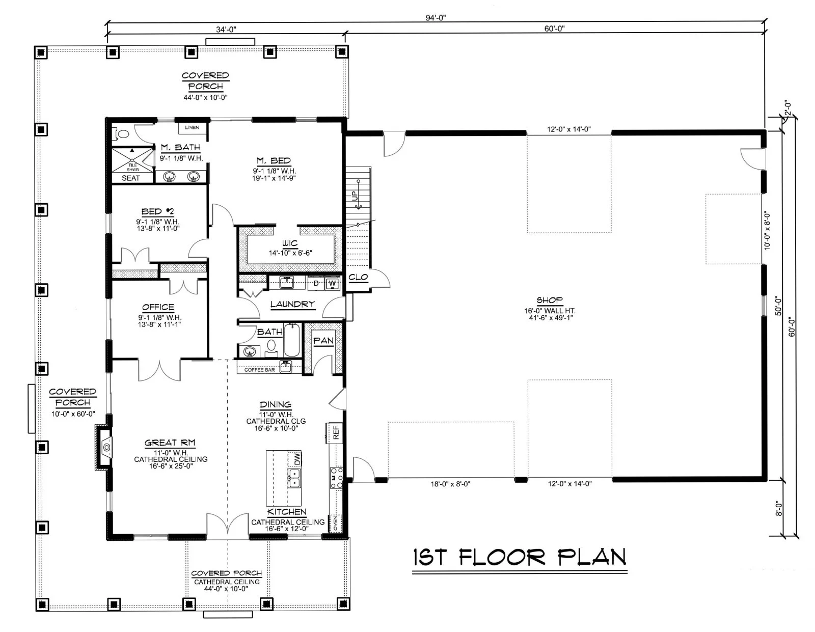 CHD-22136 Barndominium House Plan – First Floor Plan