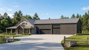 CHD-22136 Barndominium House Plan – Front Elevation