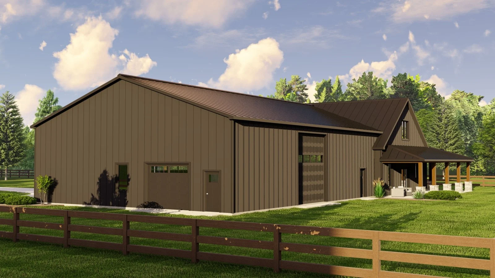 CHD-22136 Barndominium House Plan – Photo 1