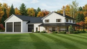 CHD-22139 Barndominium House Plan – Front Elevation