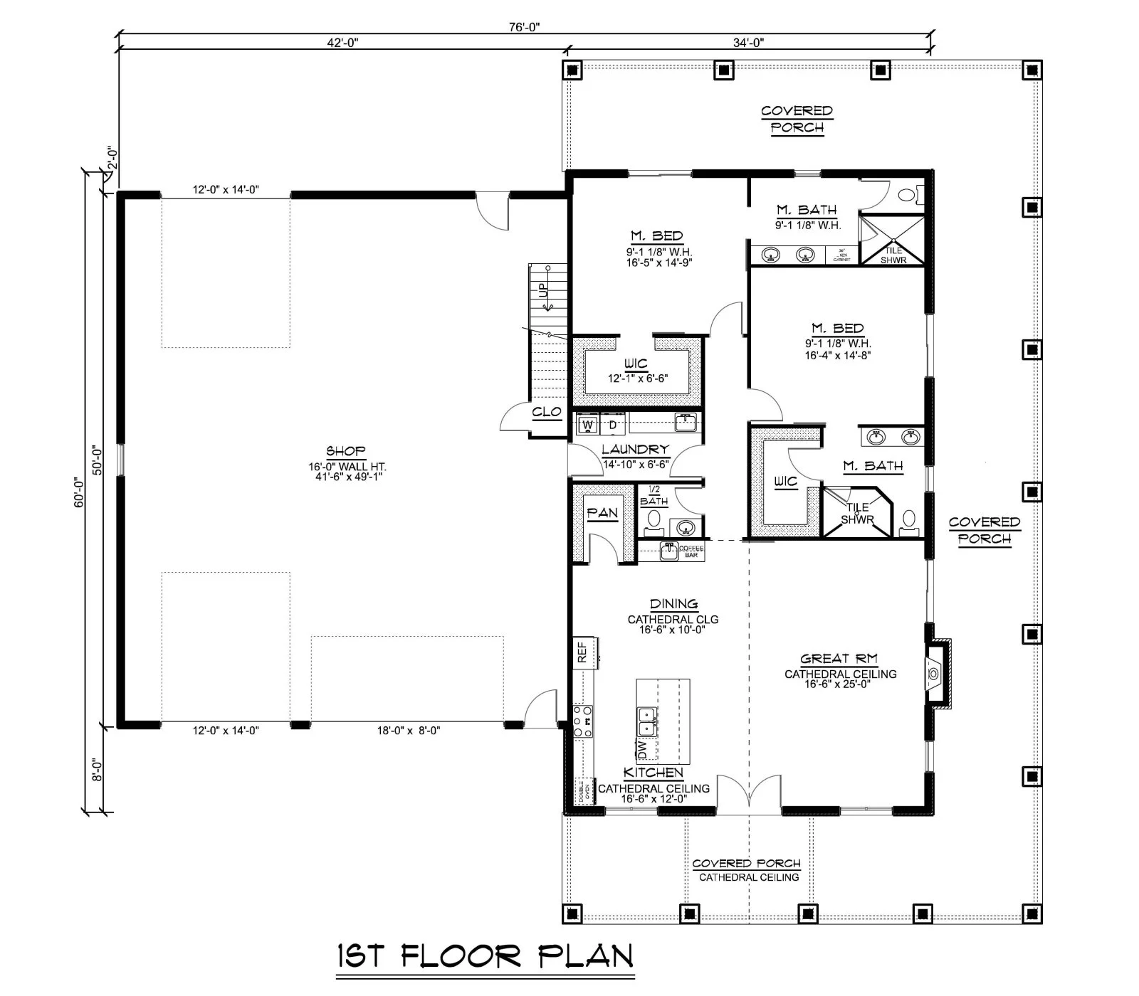 CHD-22149 Barndominium House Plan – First Floor Plan