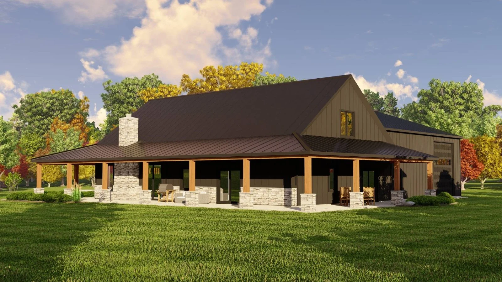 CHD-22149 Barndominium House Plan – Photo 1
