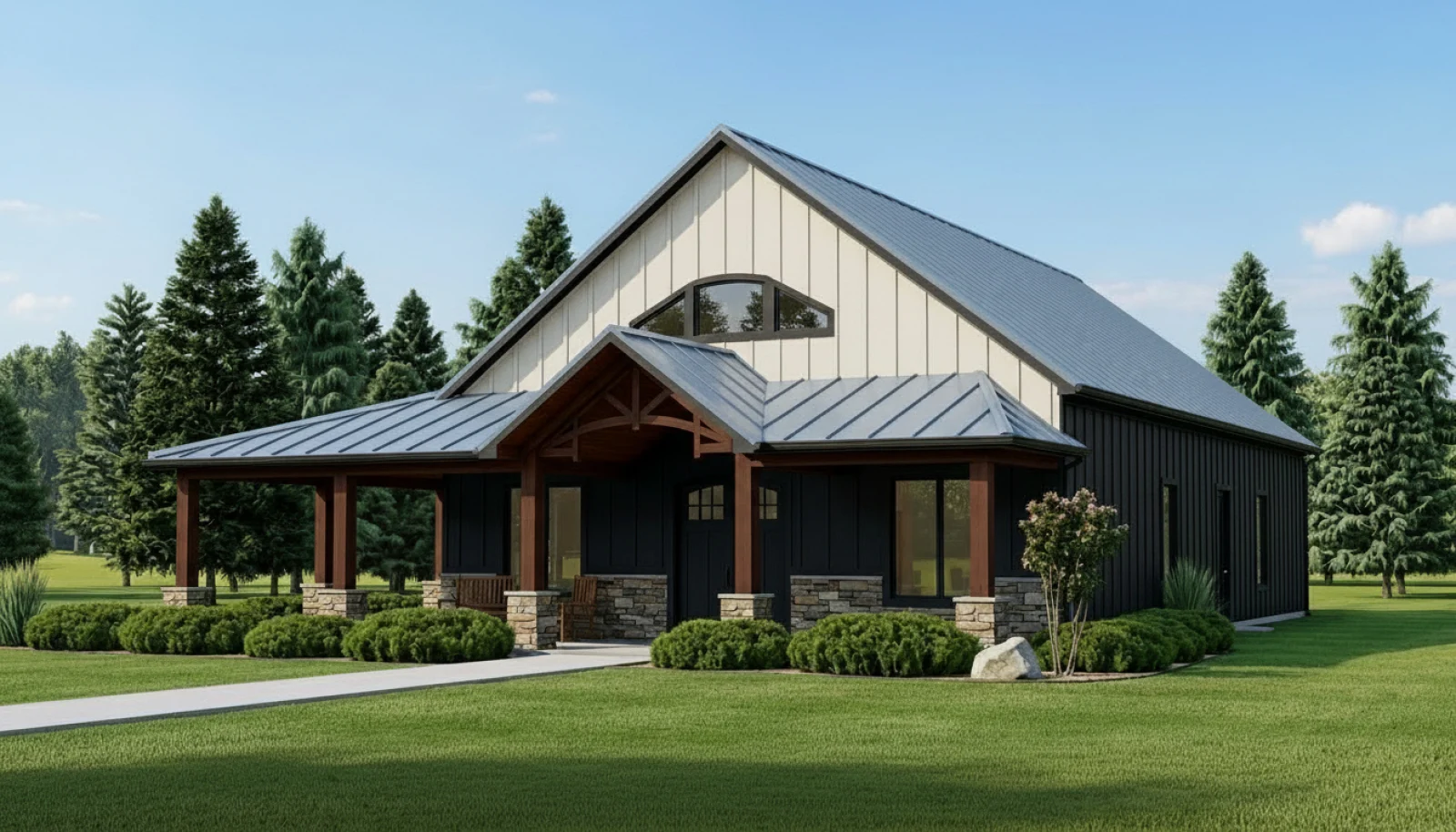 CHD-22162 Barndominium House Plan – Front Elevation