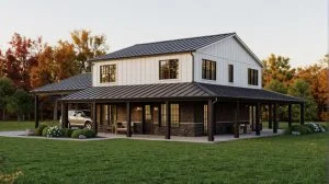 CHD-22166 Barndominium House Plan – Front Elevation