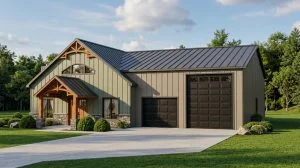 CHD-22177 Barndominium House Plan – Front Elevation