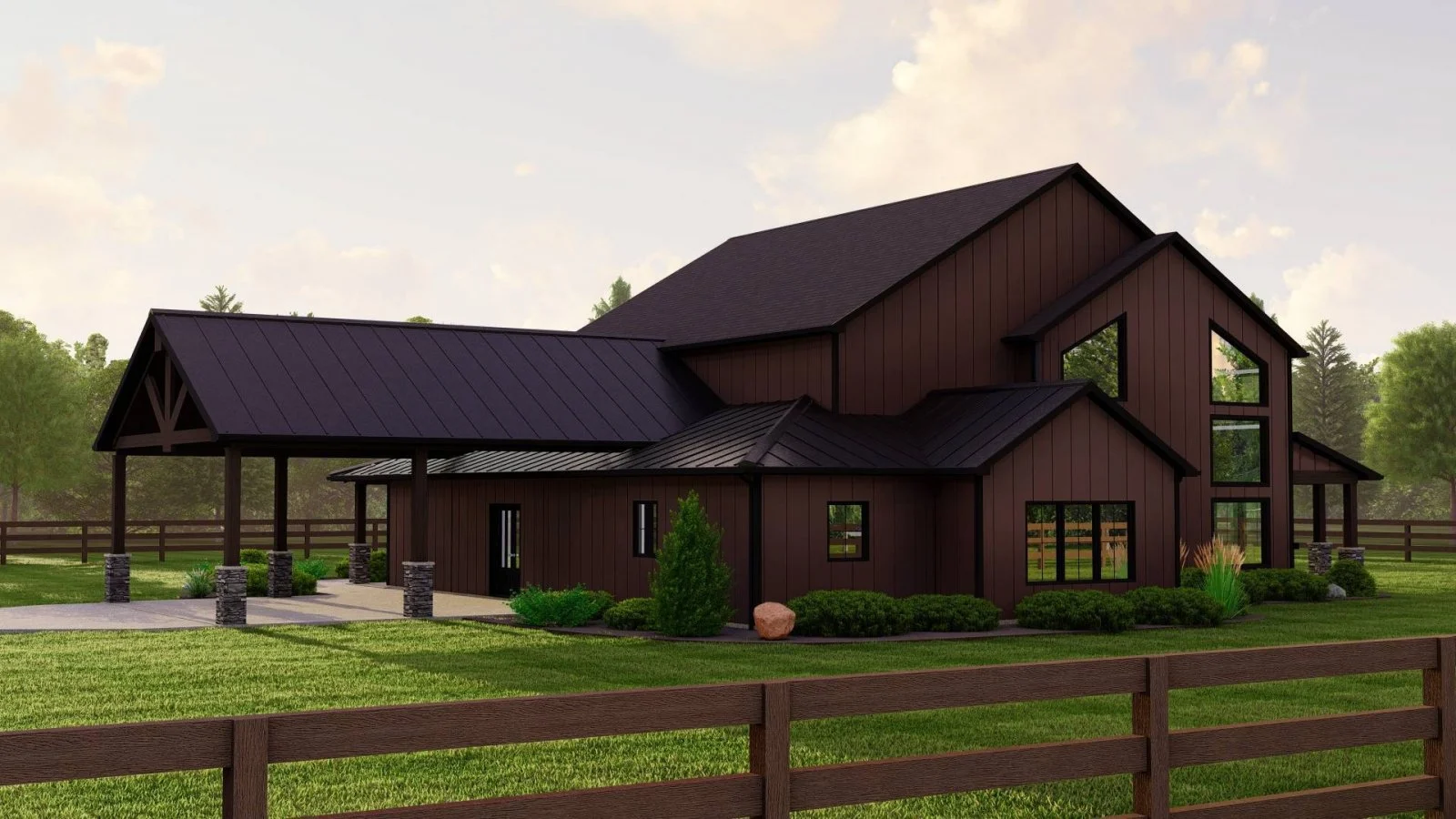 CHD-22181 Barndominium House Plan – Photo 1