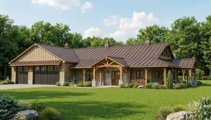 CHD-22188 Barndominium House Plan – Front Elevation
