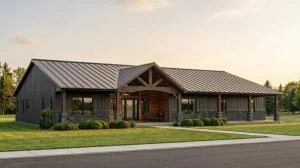 CHD-22200 Barndominium House Plan – Front Elevation