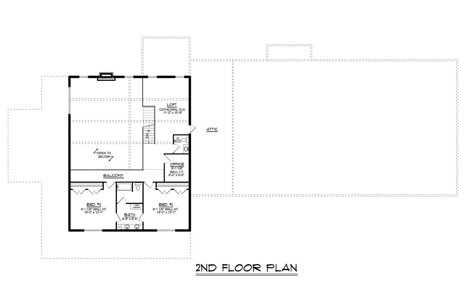 CHD-22212 Barndominium House Plan – Second Floor Plan