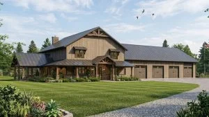 CHD-22212 Barndominium House Plan – Front Elevation