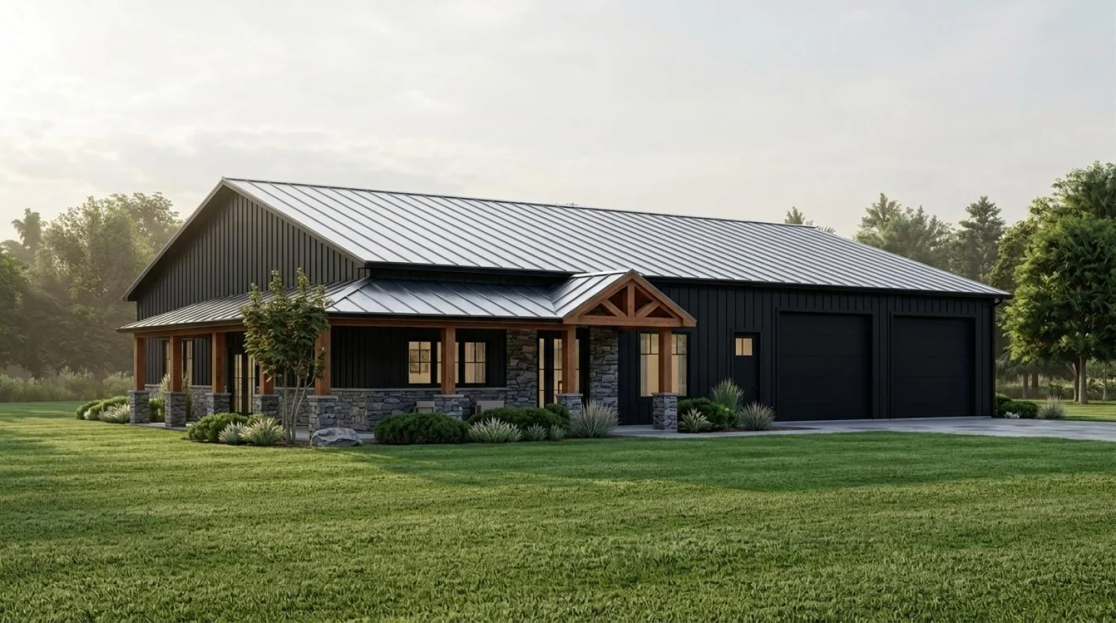 CHD-22233 Barndominium House Plan – Front Elevation