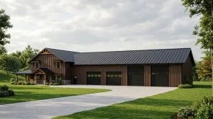 CHD-22252 Barndominium House Plan – Front Elevation