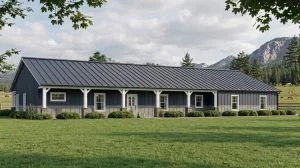CHD-22256 Barndominium House Plan – Front Elevation