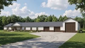 CHD-22258 Barndominium House Plan – Front Elevation