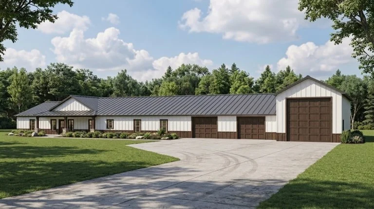 CHD-22258 Barndominium House Plan – Front Elevation