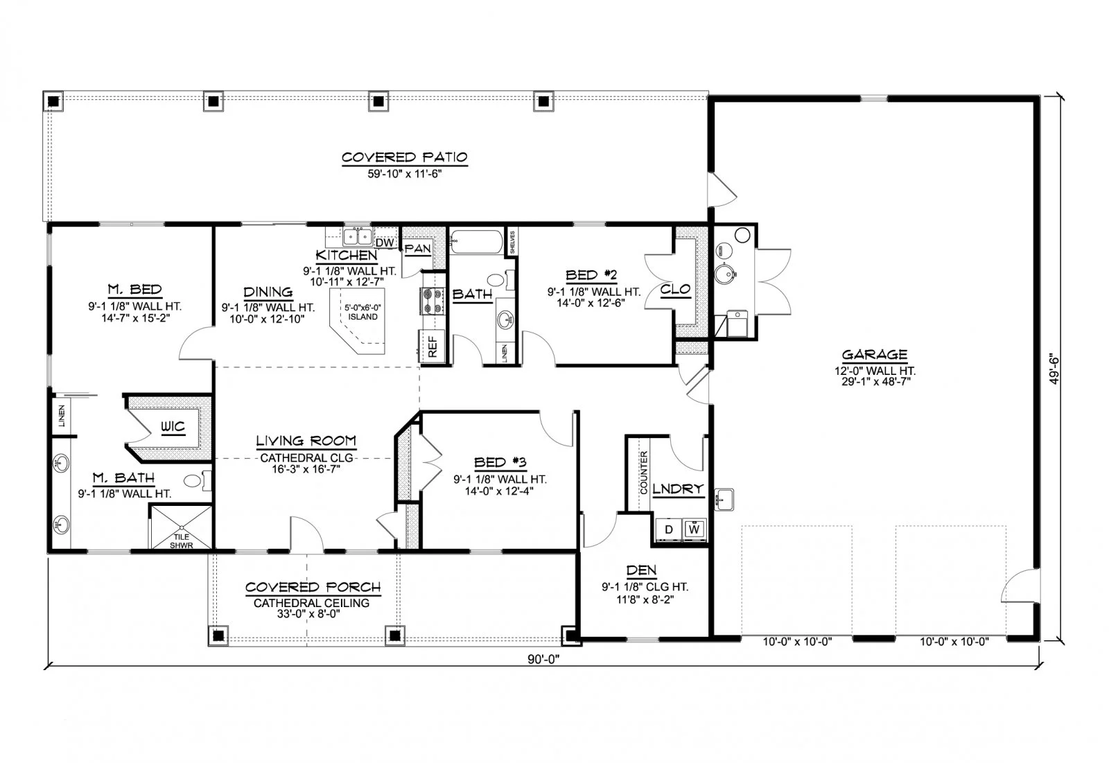 CHD-22263 Barndominium House Plan – Main Floor Plan