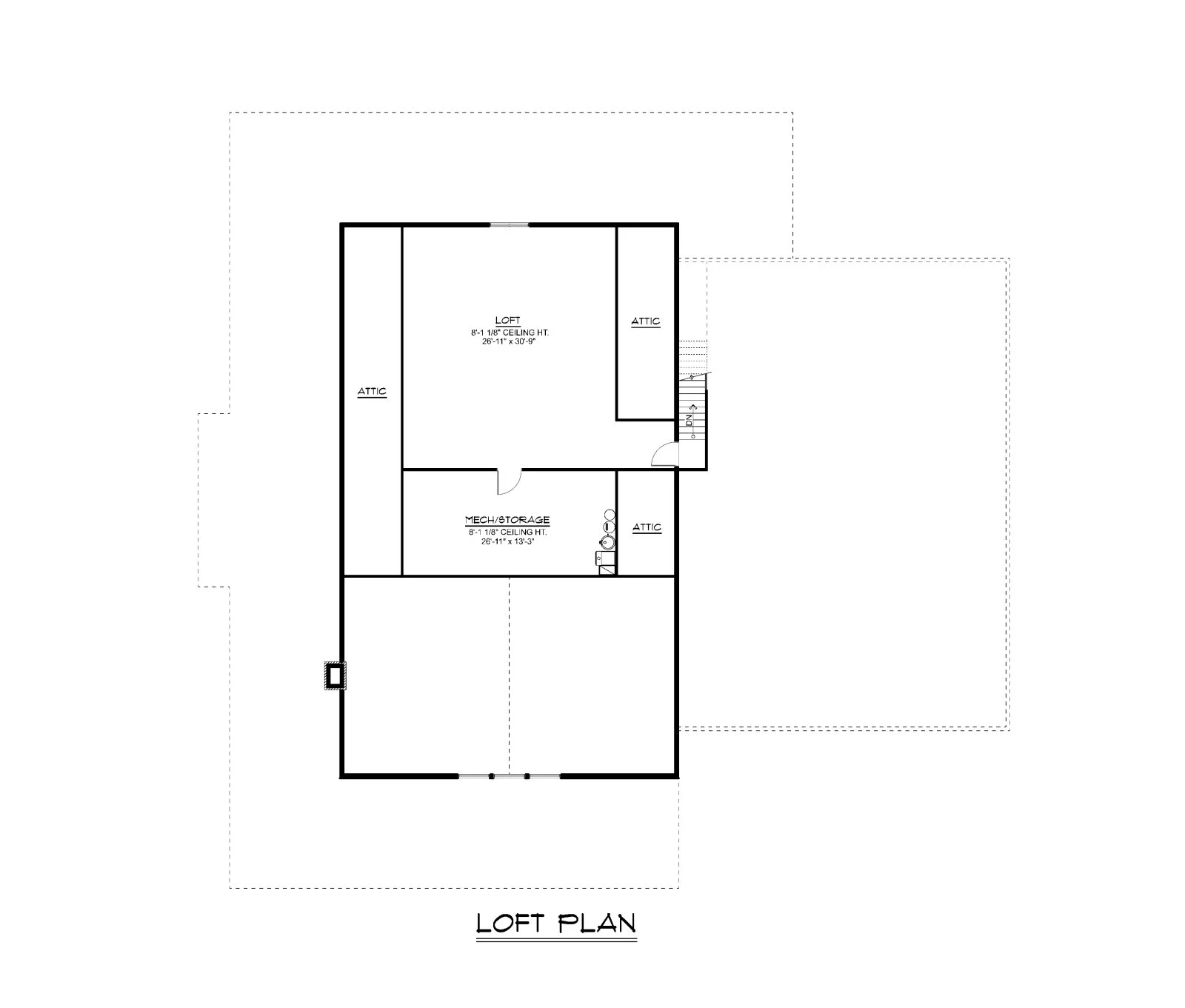CHD-22275 Barndominium House Plan – Loft Floor Plan
