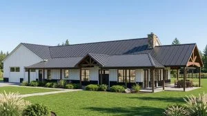 CHD-22282 Barndominium House Plan – Front Elevation