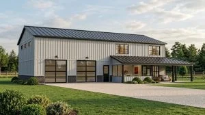 CHD-2244 Barndominium House Plan – Front Elevation