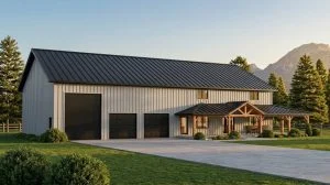 CHD-2259 Barndominium House Plan – Front Elevation