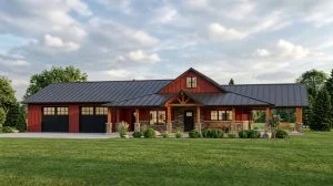 CHD-2260 Barndominium House Plan – Front Elevation