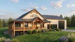 CHD-2266 Barndominium House Plan – Front Elevation