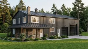 CHD-2268 Barndominium House Plan – Front Elevation