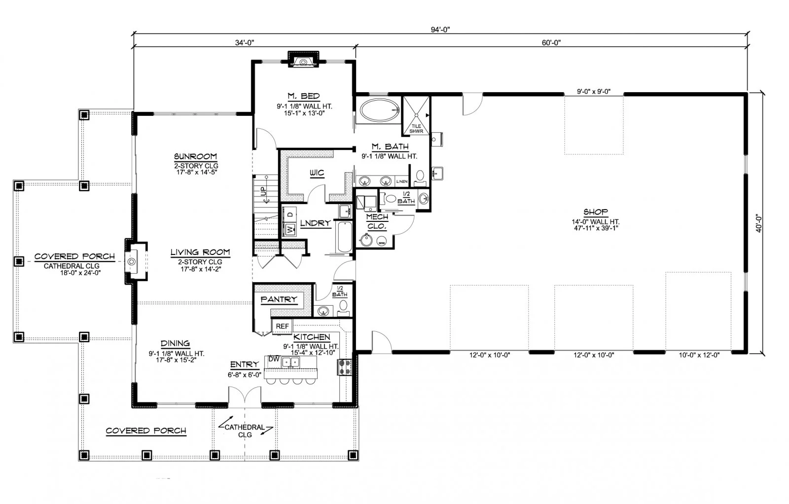 CHD-2292 Barndominium House Plan – First Floor Plan